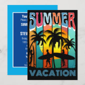 サマーアウトティングビーチサーフィンファミリーバケーション 招待状 (正面/裏面)