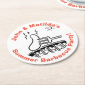 サマーアウトドアガーデンパーティー ラウンドペーパーコースター (アングル)