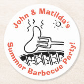 サマーアウトドアガーデンパーティー ラウンドペーパーコースター (正面)