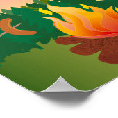 サマーアウトドアキャンプファイヤー ポスター (角)