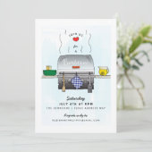 サマーアウトドアグリルバーベキューパーティの招待状 招待状 (スタンド正面)