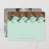 サマーアクアウェーブズ&サンフォトモダンビーチ結婚式 サンキューカード (正面/裏面)