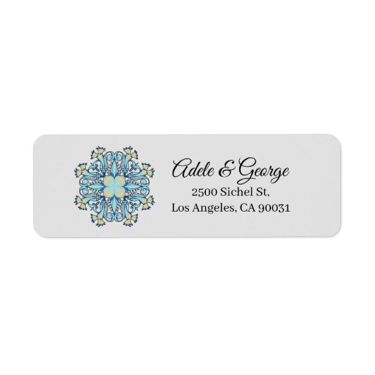 サマーアクアマリン |差出人住所ラベル ラベル (正面)