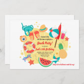 サマーアットザビーチ招待状 招待状 (正面/裏面)