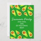 サマーアボカドピクニックガーデンパーティーお祝い 招待状 (正面)