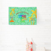 サマーアロハパイナップルキッチシールアウ(ハワイ式宴会)パーティーバナー 横断幕 (インサイチュ)