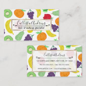 サマーアートクカラフル・アクリル果実模様 名刺 (正面/裏面)