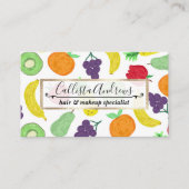 サマーアートクカラフル・アクリル果実模様 名刺 (正面)