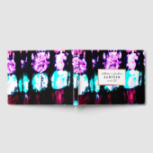 サマーアートティール（緑がかった色）ブラックカラフル絞り染めパターン ゲストブック (全面)