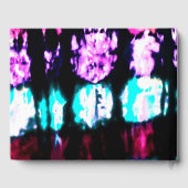 サマーアートティール（緑がかった色）ブラックカラフル絞り染めパターン ゲストブック (裏面)