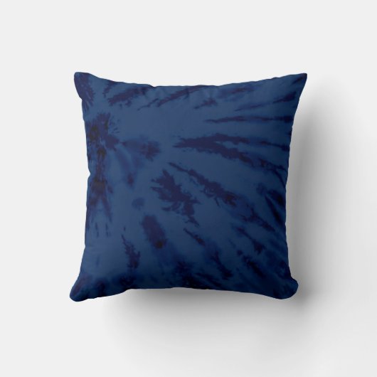 サマーアートネイビーブルー絞り染めスワール クッション (裏面)