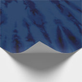 サマーアートネイビーブルー絞り染めスワール ラッピングペーパー (角)