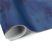 サマーアートネイビーブルー絞り染めスワール ラッピングペーパー (ロールコーナー)