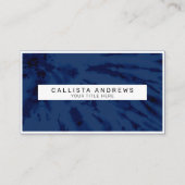 サマーアートネイビーブルー絞り染めスワール 名刺 (正面)