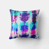 サマーアートピンクブルーカラフル絞り染めパターン アウトドアクッション (裏面)