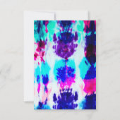 サマーアートピンクブルーカラフル絞り染めパターン サンキューカード (裏面)