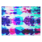 サマーアートピンクブルーカラフル絞り染めパターン テーブルクロス (正面(横))