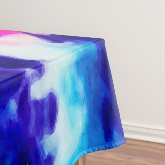 サマーアートピンクブルーカラフル絞り染めパターン テーブルクロス (インサイチュ)