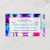 サマーアートピンクブルーカラフル絞り染めパターン 名刺 (裏面)