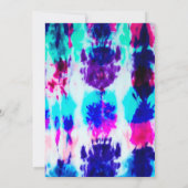 サマーアートピンクブルーカラフル絞り染めパターン 招待状 (裏面)