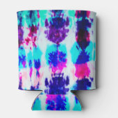 サマーアートピンクブルーカラフル絞り染めパターン 缶クーラー (裏面)