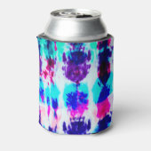サマーアートピンクブルーカラフル絞り染めパターン 缶クーラー (缶裏面)
