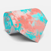 サマーアートモダンコーラルオレンジアクア抽象芸術 ネクタイ (ロール)
