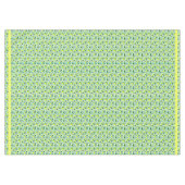 サマーイエローとシーショムブルーレモンフルーツストライプの テーブルクロス (正面(横))