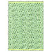 サマーイエローとシーショムブルーレモンフルーツストライプの テーブルクロス (正面)