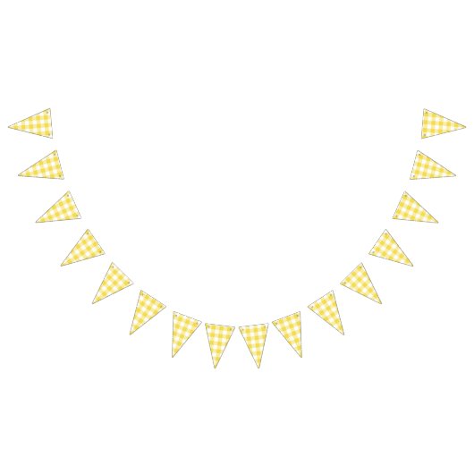 サマーイエローギンガムカントリーウェディング バンティングフラッグ (全)