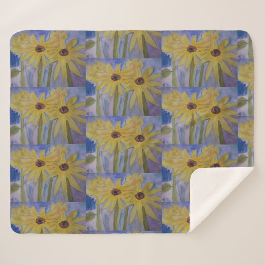 サマーイエローサンフラワーズシェルパブランケット シェルパブランケット (正面(横))