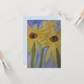 サマーイエローサンフラワーズフラットカード カード (正面/裏面インサイチュ)