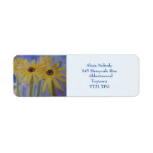 サマーイエローサンフラワーズ差出人住所ラベル
