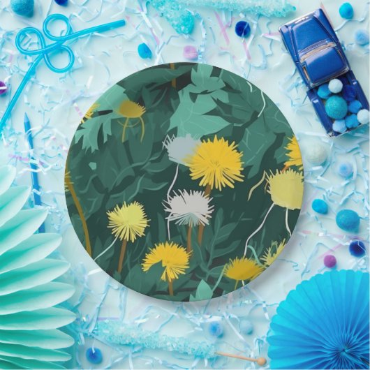 サマーイエロータンデリア ペーパープレート (パーティー)