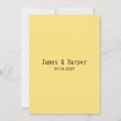 サマーイエローダークグレーデイジーフローラRSVP 招待状 (裏面)