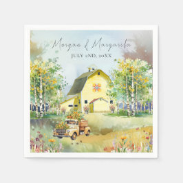 サマーイエローバーンカクテルナプキン スタンダードカクテルナプキン