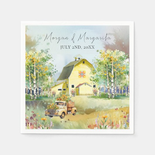 サマーイエローバーンカクテルナプキン スタンダードカクテルナプキン (正面)