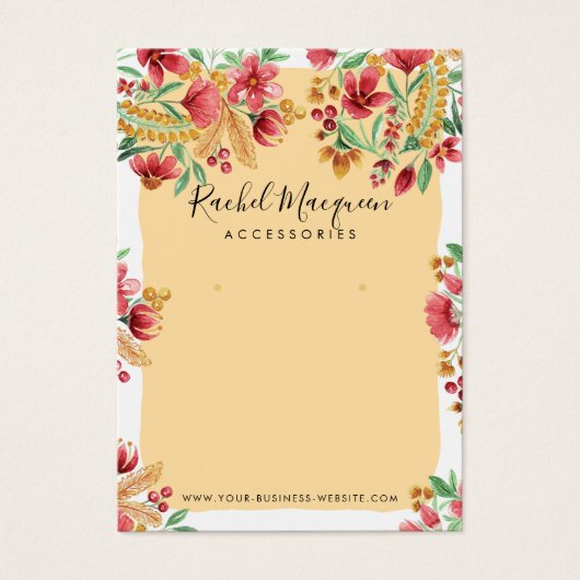 サマーイエローピンクレッドフローライヤリング (正面)