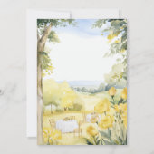 サマーイエローフローラカントリーピクニックブライダルシャワー 招待状 (裏面)