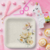 サマーイエローフローラ紙プレート ペーパープレート (パーティー)