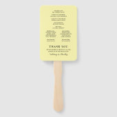 サマーイエローフローラ結婚式 プログラム ハンドファン (裏面)