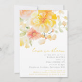サマーイエローラブイン開花フローラブライダルシャワー 招待状 (正面)