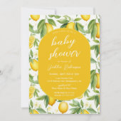 サマーイエローレモンベビーシャワー 招待状 (正面)