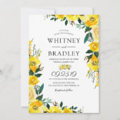 サマーイエローレモン結婚フローラ 招待状 (正面)