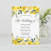 サマーイエローローズフローラ手文字結婚の 招待状 (スタンド正面)