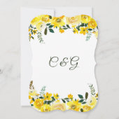 サマーイエローローズフローラ手文字結婚の 招待状 (裏面)