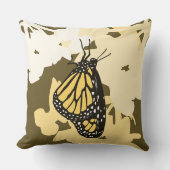 サマーイエロー（昆虫）オオカバマダラ、モナーク蝶 クッション (正面)