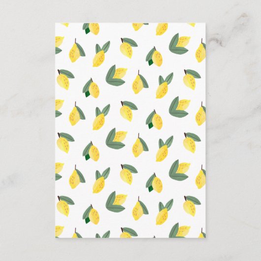 サマーイタリアレモンフルーツ結婚ズ エンクロージャーカード (裏面)