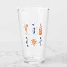 サマーイタリアンサーディンとアペロールビールグラス