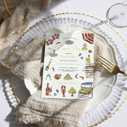 サマーイタリアンドードル婚約パーティ 招待状